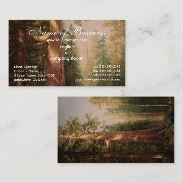 Great Trees, Mariposa Grove, California, Bierstadt Business Card (Front/Back)