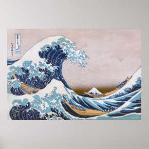 Great Tsunami Wave off Kanagawa Japan by Hokusai Poster