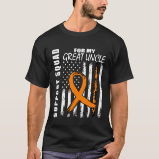 Great Uncle Leukemia Awareness American Flag Suppo T-Shirt