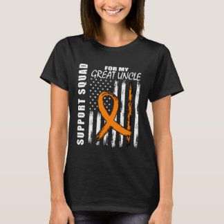 Great Uncle Leukemia Awareness American Flag Suppo T-Shirt