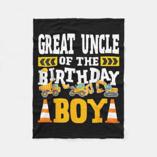 Great Uncle Of The Birthday Boy Excavator Fleece Blanket