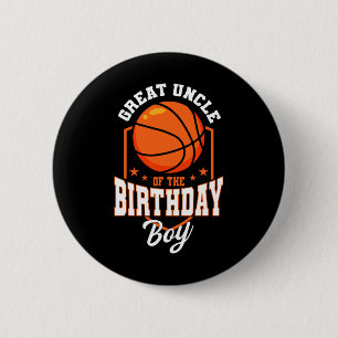 Great Uncle Of The Birthday Boy Sketll Theme Bday 6 Cm Round Badge