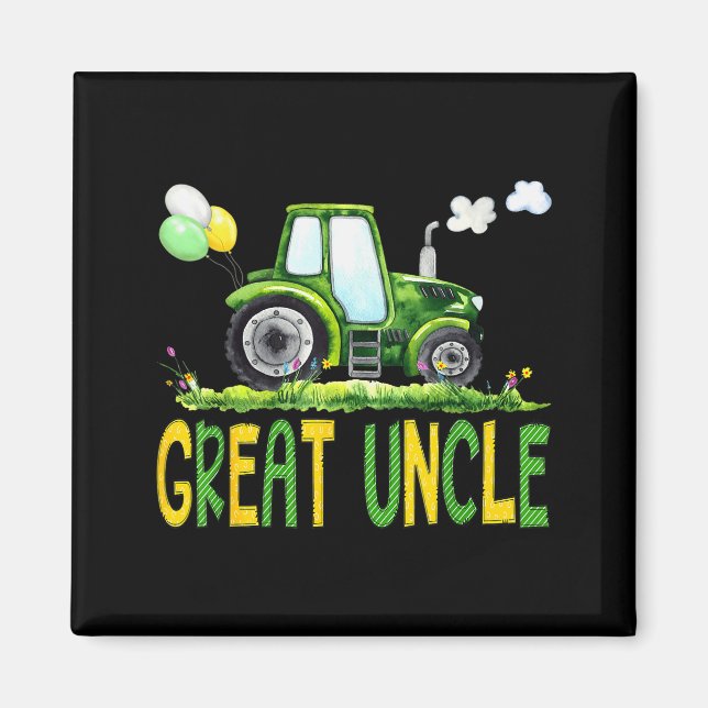 Great Uncle Of The Birthday Boy Tractor Farm Truck Magnet (Front)