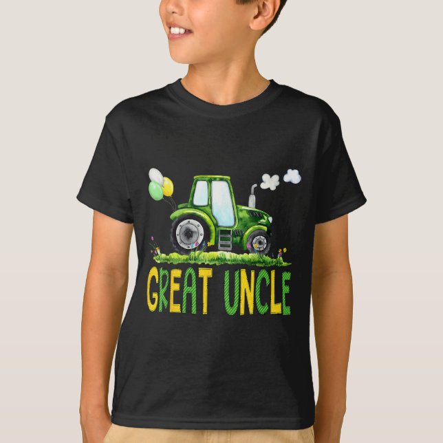 Great Uncle Of The Birthday Boy Tractor Farm Truck T-Shirt (Front)