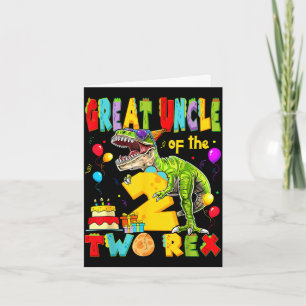 Great uncle of the two rex 2nd birthday boy card