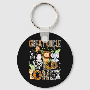 Great Uncle of The Wild One 1St Birthday Safari le Key Ring