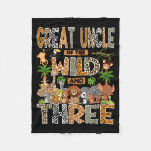 Great Uncle of The Wild Three 3rd Birthday Boy Fleece Blanket