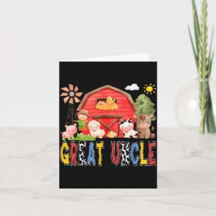 Great Uncle Red Farm Cow Birthday Boy Matching Card