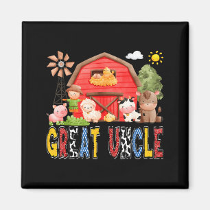 Great Uncle Red Farm Cow Birthday Boy Matching Magnet