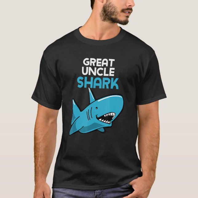 Great Uncle Shark Funny Family T-Shirt (Front)