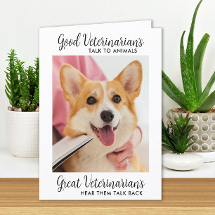 Great Veterinarian Personalised Pet Dog Photo Thank You Card
