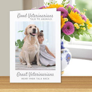 Great Veterinarian Personalised Pet Photo  Thank You Card