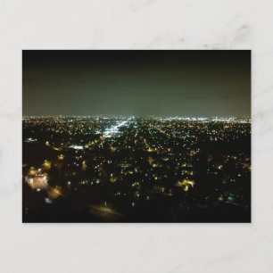 Great View Overlooking the City Lights at Night Postcard