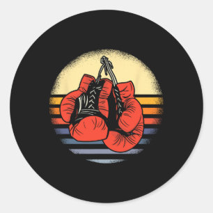 Great Vintage Boxing Gloves Boxing Gift Boxing Classic Round Sticker