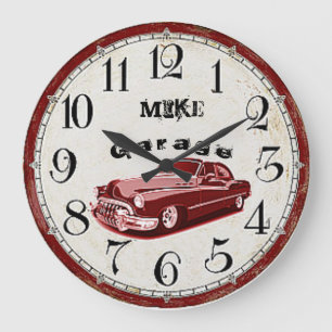Great vintage design with personal name large clock