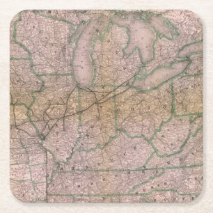 Great Wabash System Square Paper Coaster