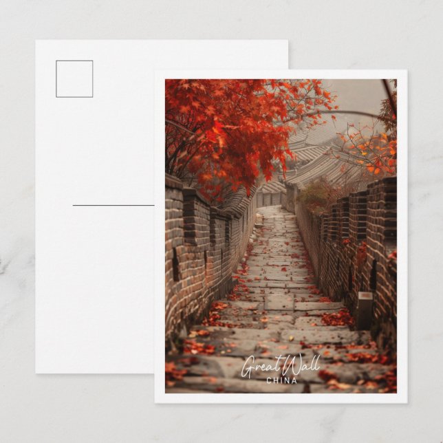 Great Wall of China Art travel famous place Postcard (Front/Back)