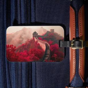 Great Wall of China in Autumn – Scenic Red Luggage Tag