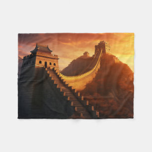 Great Wall of China Sunset Fleece Blanket – Asian