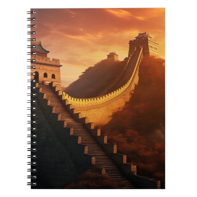 Great Wall of China Sunset – Majestic Notebook (Front)