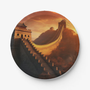 Great Wall of China Sunset – Majestic Paper Plate