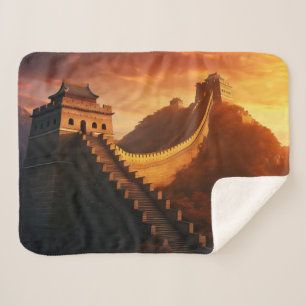 Great Wall of China Sunset – Majestic Sherpa Blanket