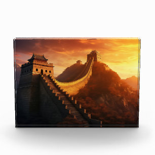 Great Wall of China Sunset Photo Block – Majestic