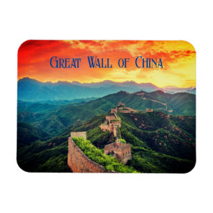 Great Wall of China sunset stylised Magnet