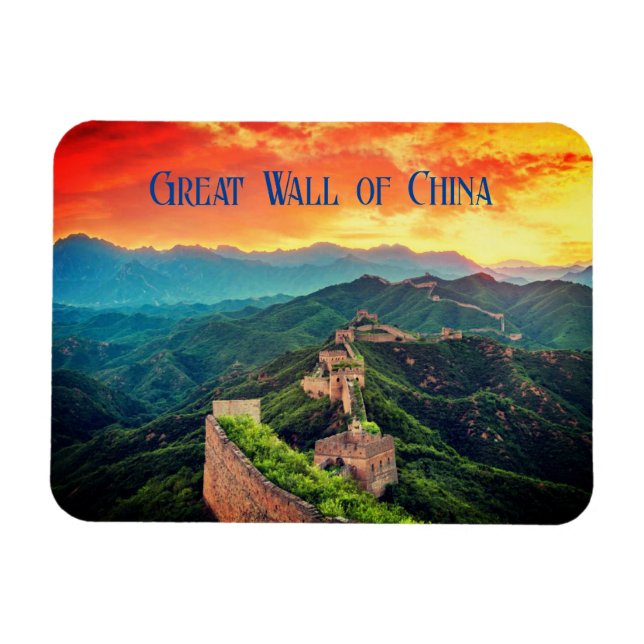 Great Wall of China sunset stylised Magnet (Horizontal)