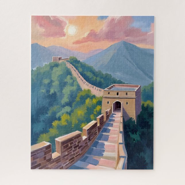 Great Wall of China | Travel Painting Jigsaw Puzzle (Vertical)