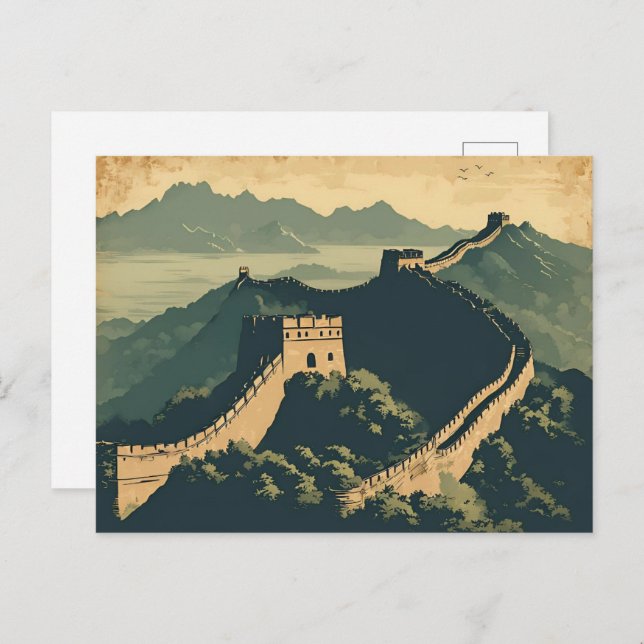 Great Wall of China Travel Postcard (Front/Back)