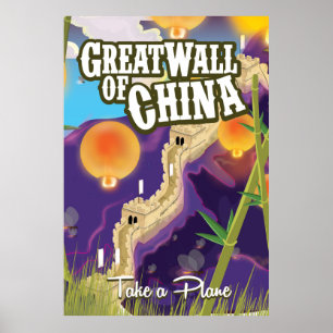 Great wall of china travel poster