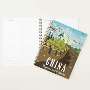 Great wall of China travel poster Planner