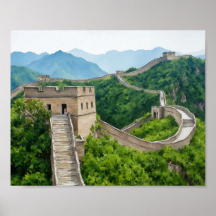 Great Wall of China Watercolor Art Print