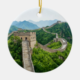 Great Wall of China Watercolor Ornament