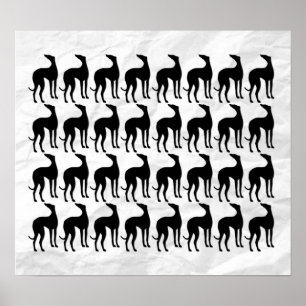 Great Wall of Greyhounds Poster