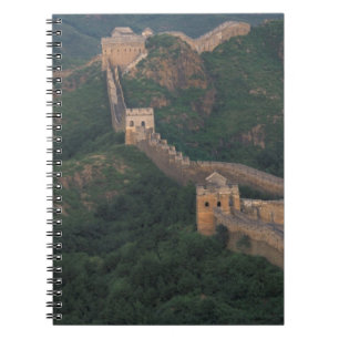 Great Wall winding through mountains. Notebook