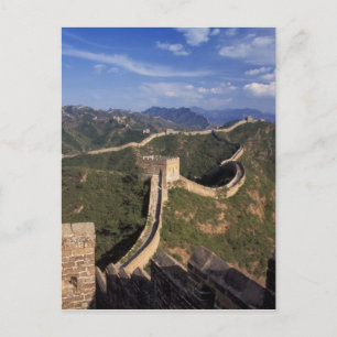 Great Wall winding through the mountain, Postcard