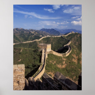 Great Wall winding through the mountain, Poster