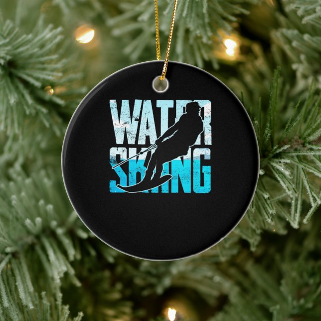 Great Water Skiing Gift Water Skiing Water Skier Ceramic Ornament (Tree)