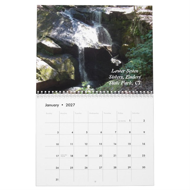Great Waterfalls Calendar (Jan 2027)