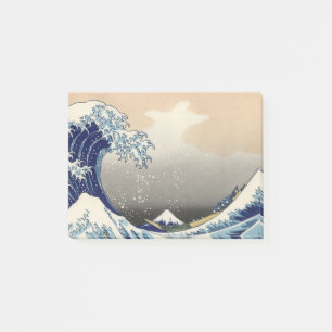GREAT WAVE Blue White Post-it Notes