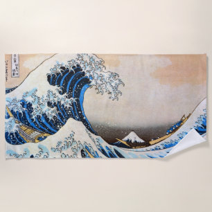Great Wave, Hokusai, Ukiyo-e Beach Towel