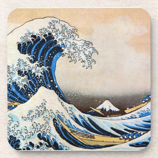 Great Wave, Hokusai, Ukiyo-e Coaster (Front)