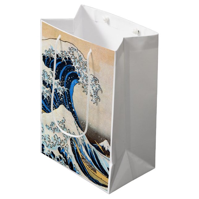 Great Wave, Hokusai, Ukiyo-e Medium Gift Bag (Front Angled)