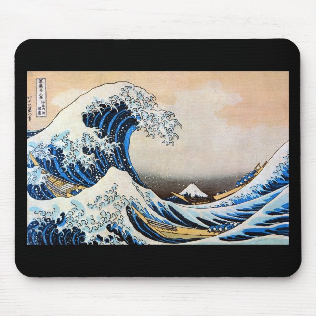 Great Wave, Hokusai, Ukiyo-e Mouse Pad (Front)