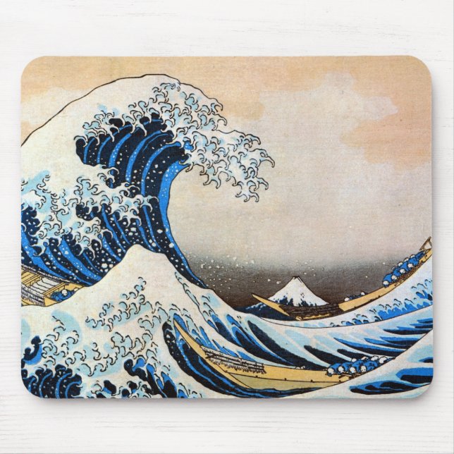Great Wave, Hokusai, Ukiyo-e Mouse Pad (Front)