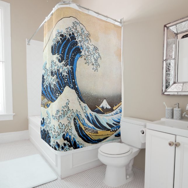 Great Wave, Hokusai, Ukiyo-e Shower Curtain (In Situ)