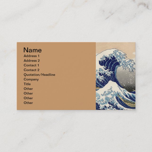 Great Wave Kanagawa Japanese Painting Business Card (Front)
