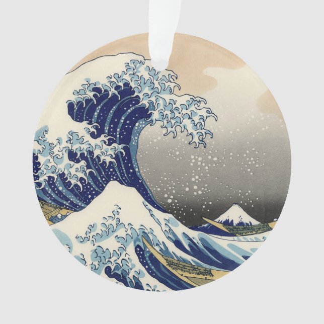 Great Wave Kanagawa Japanese Painting Ornament (Front)